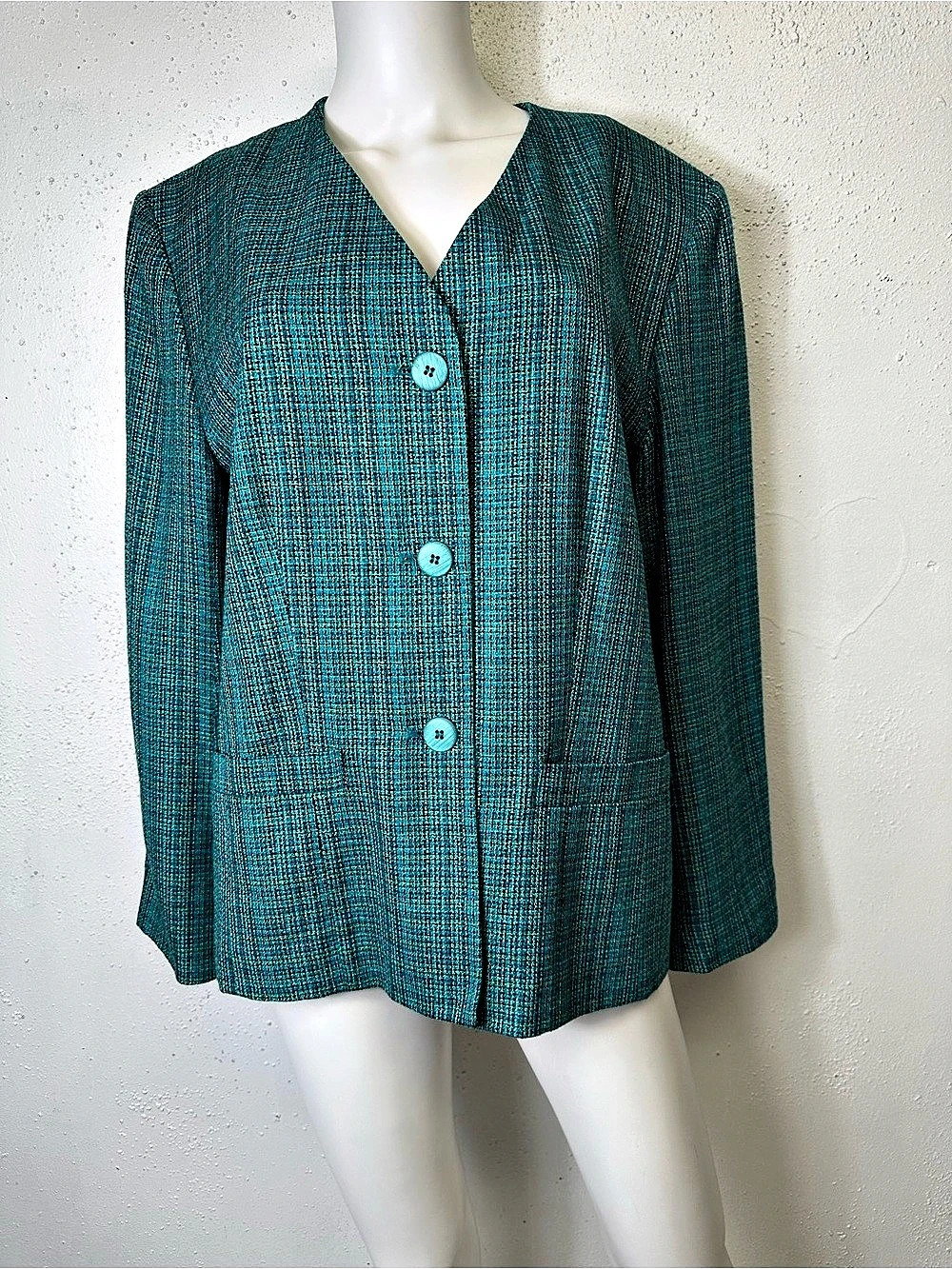 VINTAGE SOPHISTICATES BY PENDLETON BRAND TURQUOISE BLAZER 14W
